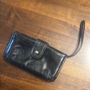 HOBO Black Leather Wristlet